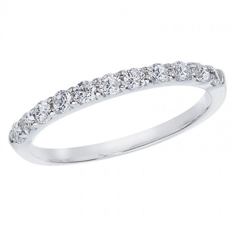 Colored Stone Jewelry Color Merchants | 14K White Gold .33 Ct Eleven Stone Diamond Bridal Band