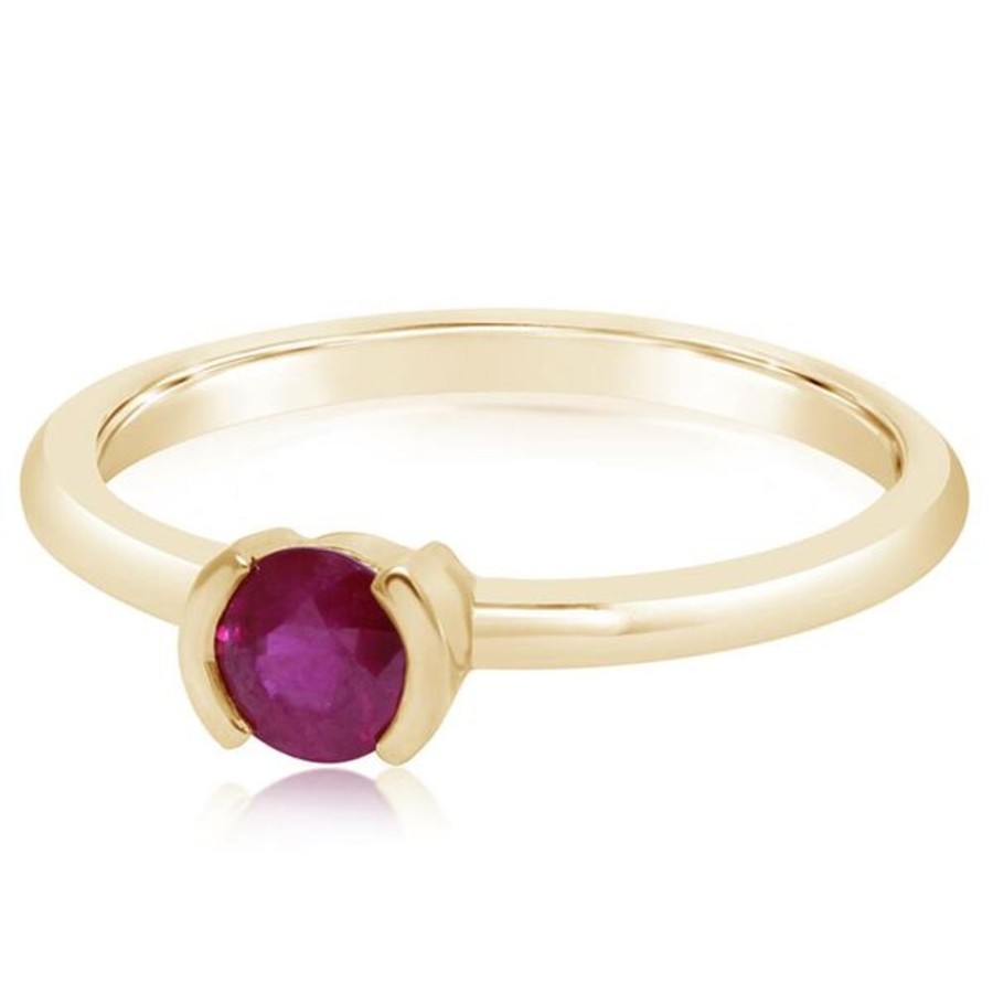 Colored Stone Jewelry Parle | Yellow Gold Ruby Ring