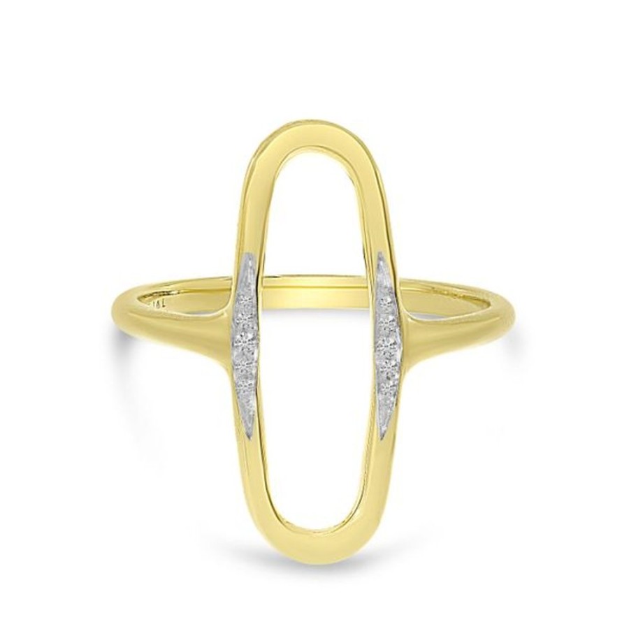 Colored Stone Jewelry Color Merchants | 14K Yellow Gold North 2 South Open Oval Diamond Ring