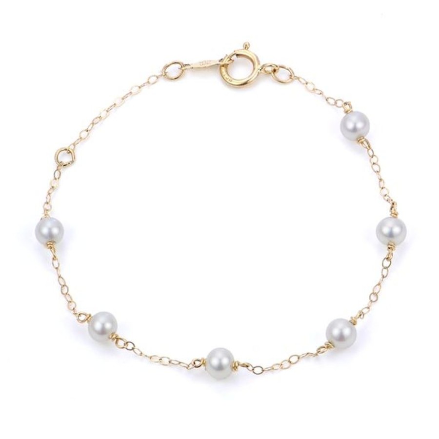 Pearl Jewelry Imperial Pearls | Children'S 14Kt Yellow Gold Freshwater Pearl Bracelet