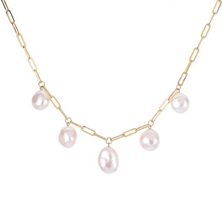 Pearl Jewelry Imperial Pearls | 14Kt Yellow Gold Freshwater Pearl Necklace