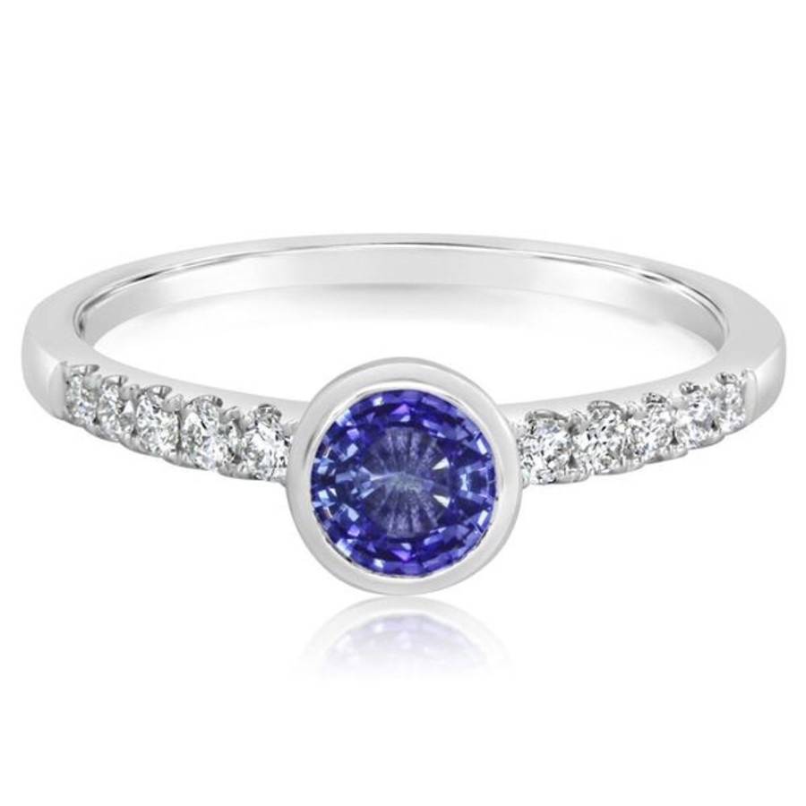 Colored Stone Jewelry Parle | White Gold Sapphire Ring