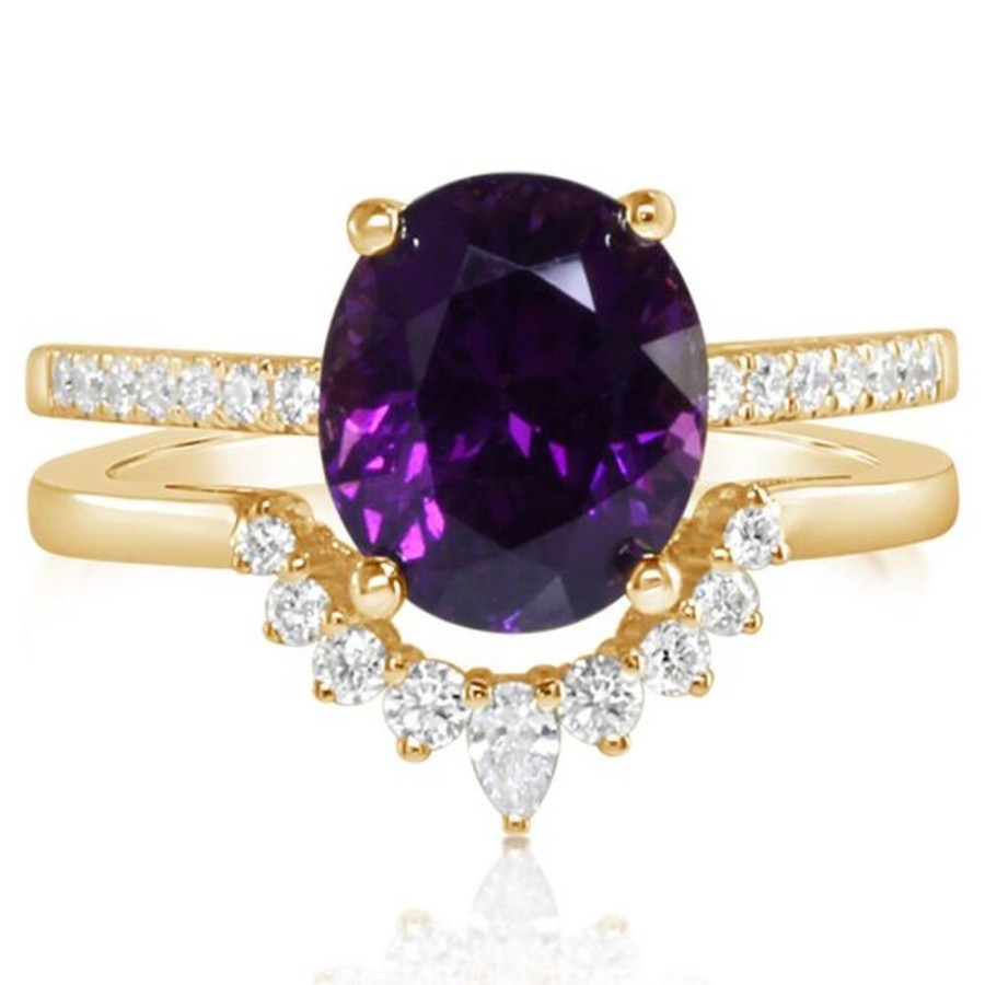 Colored Stone Jewelry Parle | Yellow Gold Garnet Ring