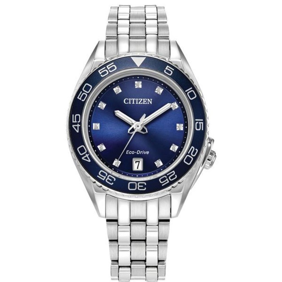 Watches Citizen | Citizen Eco-Drive Sport Luxury Carson Ladies Stainless Steel