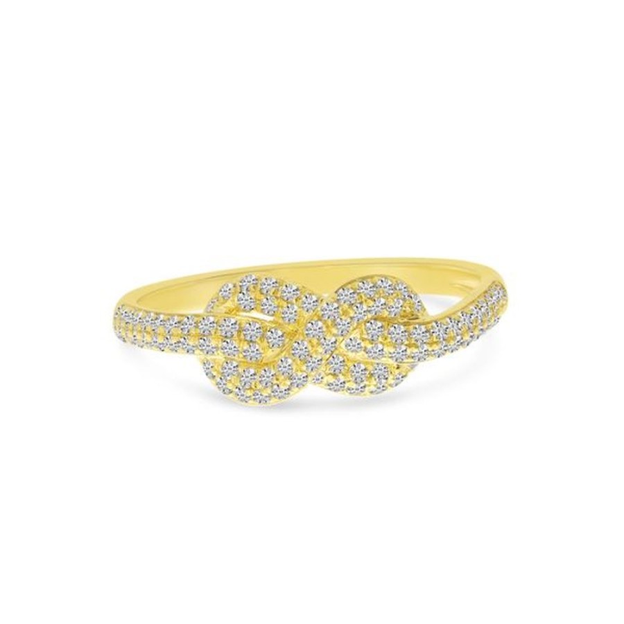 Colored Stone Jewelry Color Merchants | 14K Yellow Gold Diamond Twist Knot Ring