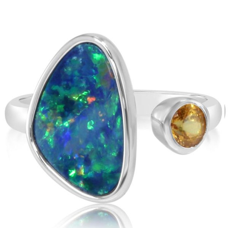 Colored Stone Jewelry Parle | White Gold Opal Doublet Ring