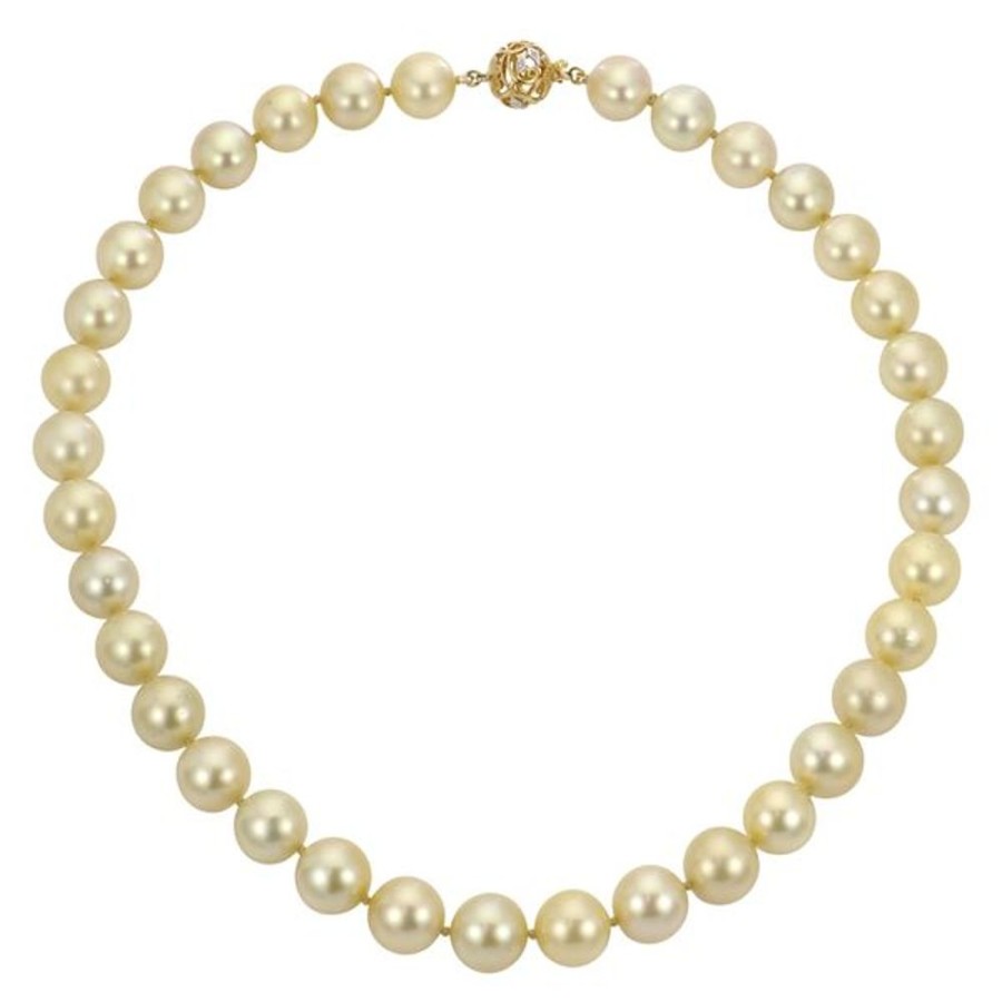 Pearl Jewelry Imperial Pearls | 14Kt Yellow Gold Golden South Sea Pearl Necklace