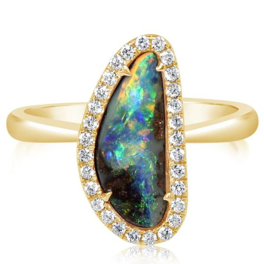 Colored Stone Jewelry Parle | Yellow Gold Boulder Opal Ring