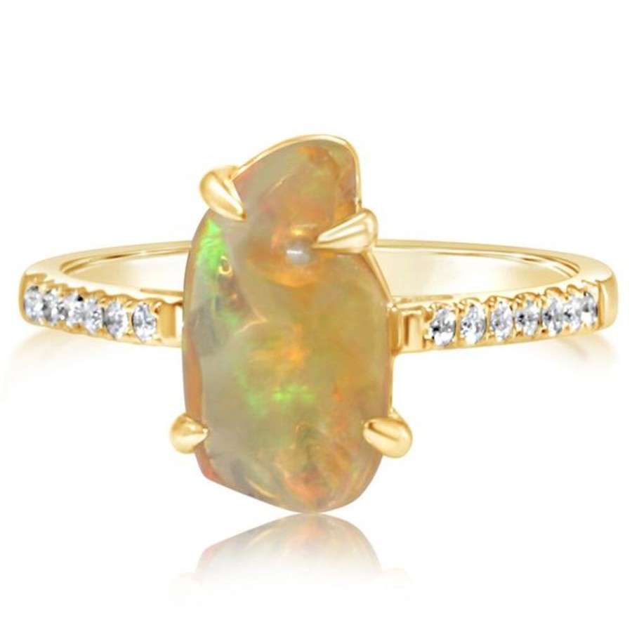 Colored Stone Jewelry Parle | Yellow Gold Fire Opal Ring