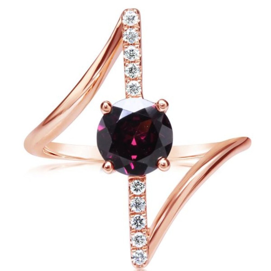 Colored Stone Jewelry Parle | Rose Gold Rhodolite Garnet Ring