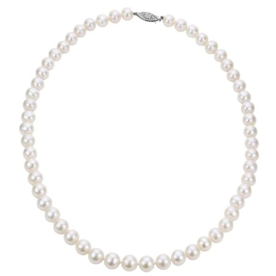 Pearl Jewelry Imperial Pearls | 14Kt Gold Crown Freshwater Pearl Strand Necklace