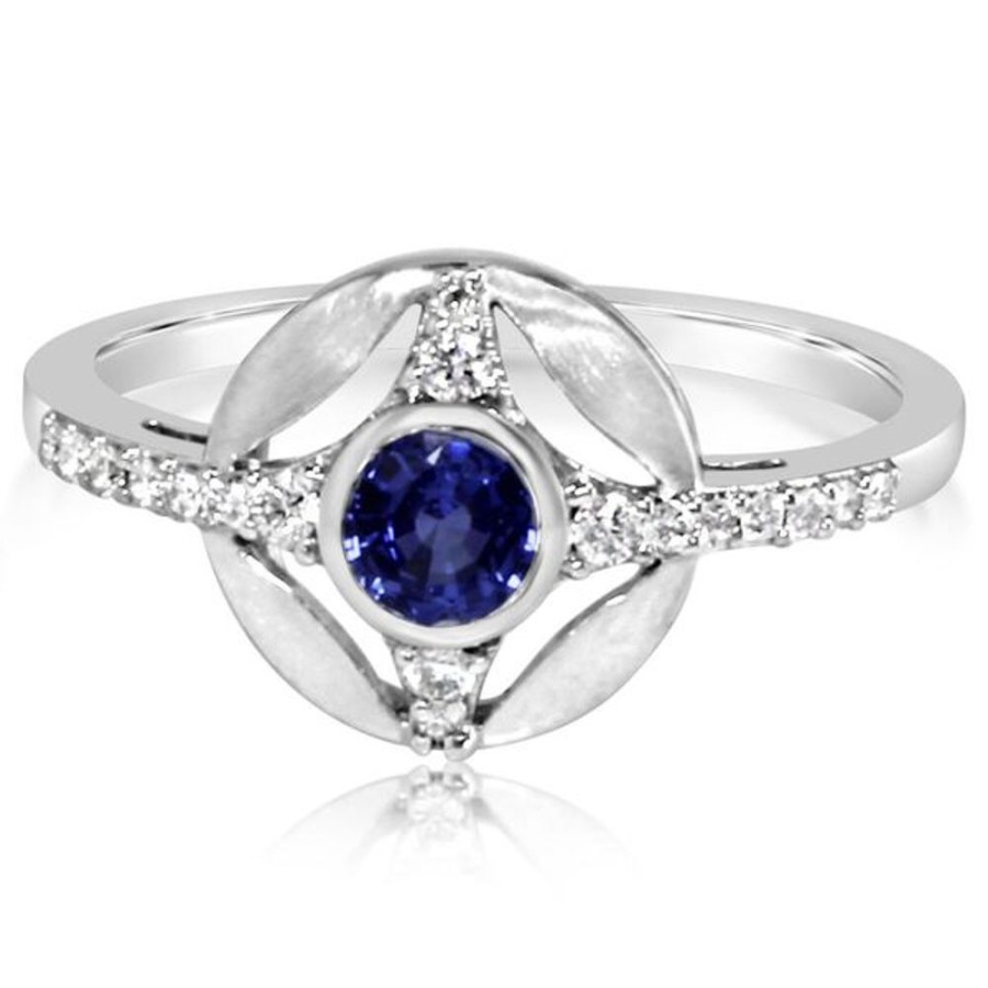 Colored Stone Jewelry Parle | White Gold Sapphire Ring