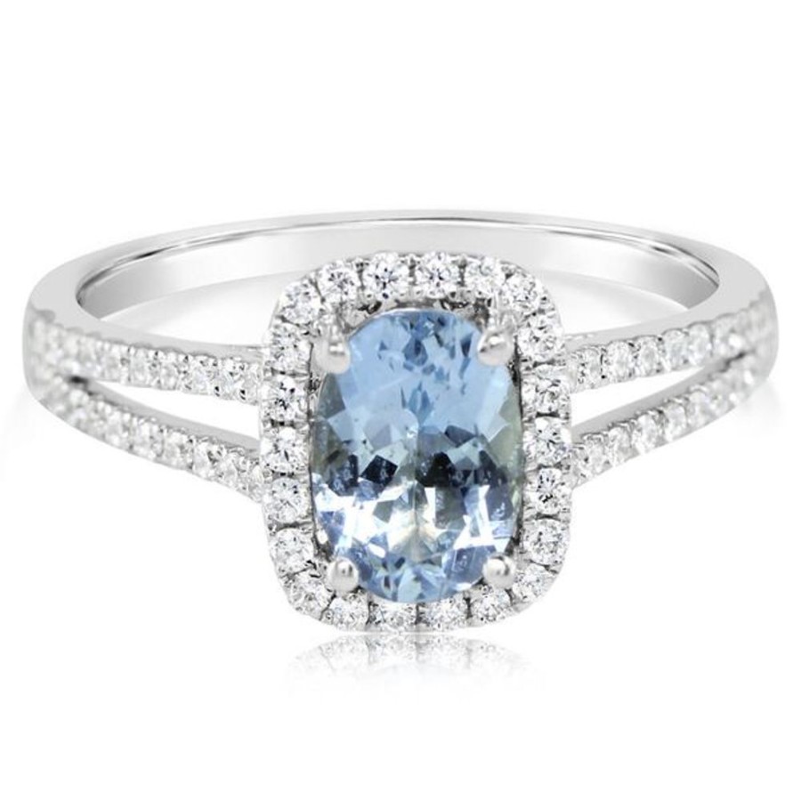 Colored Stone Jewelry Parle | White Gold Aquamarine Ring