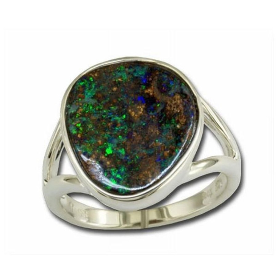 Colored Stone Jewelry Parle | Sterling Silver Boulder Opal Ring