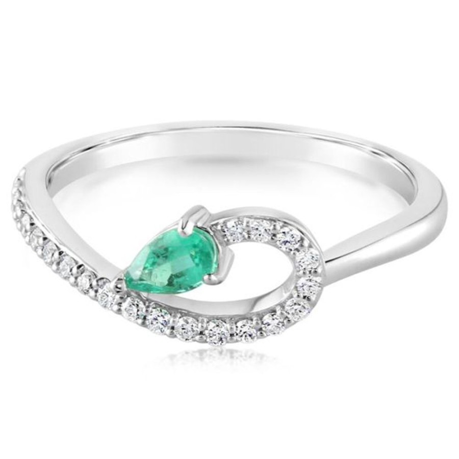 Colored Stone Jewelry Parle | White Gold Emerald Ring