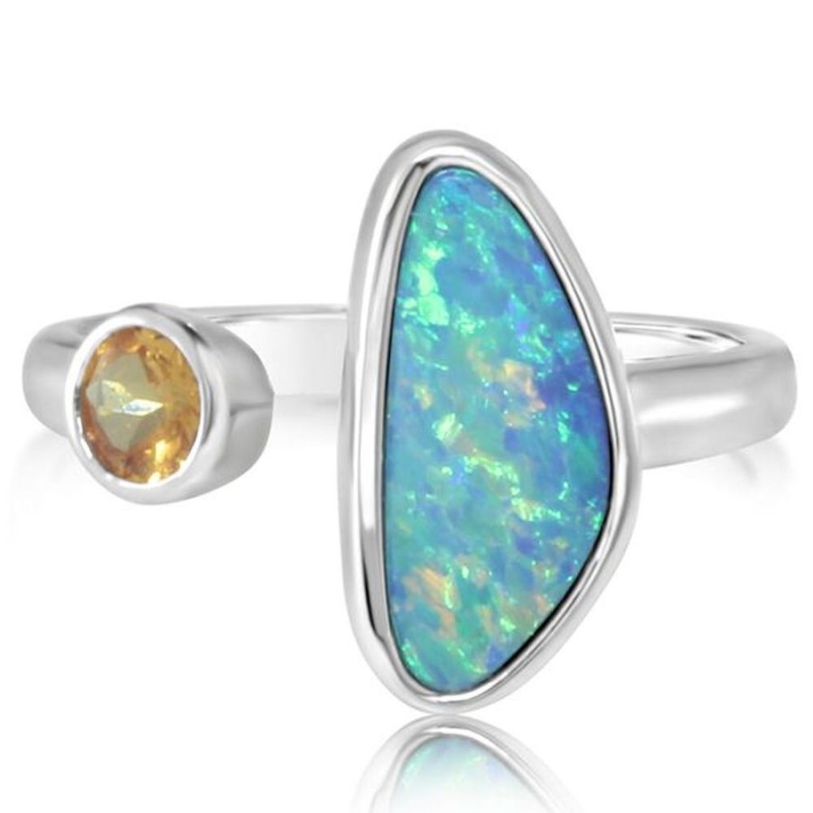 Colored Stone Jewelry Parle | White Gold Opal Doublet Ring