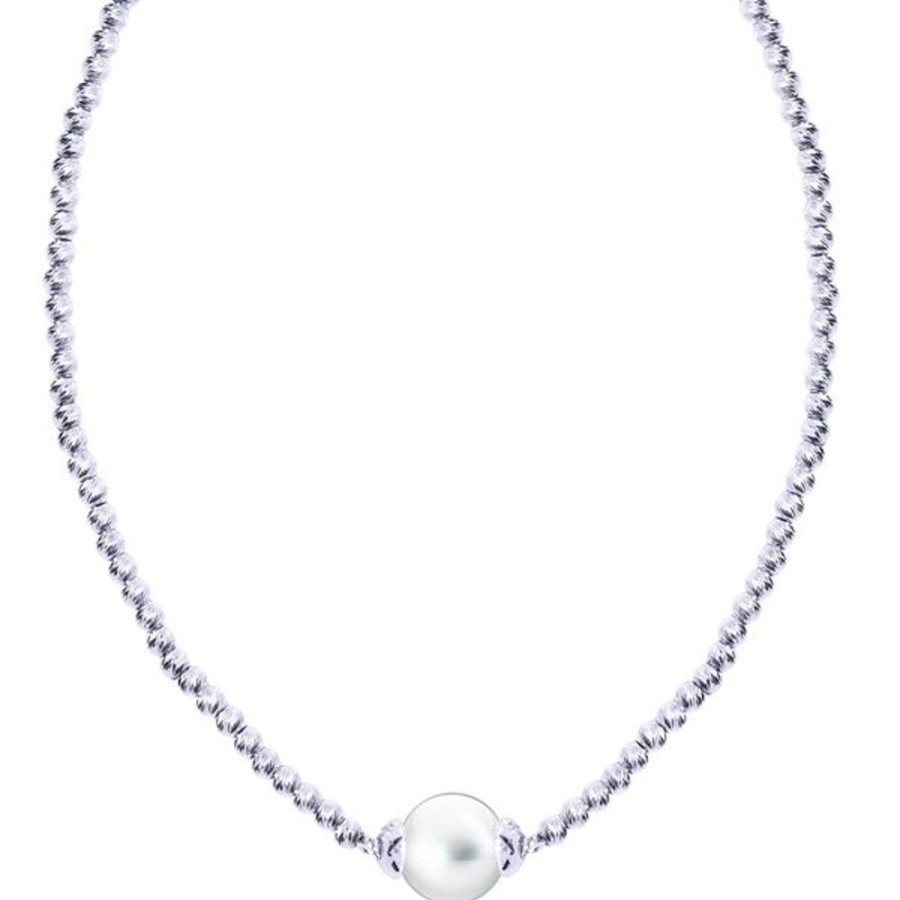 Pearl Jewelry Imperial Pearls | Sterling Silver Brilliance Bead Freshwater Pearl Solitaire Necklace