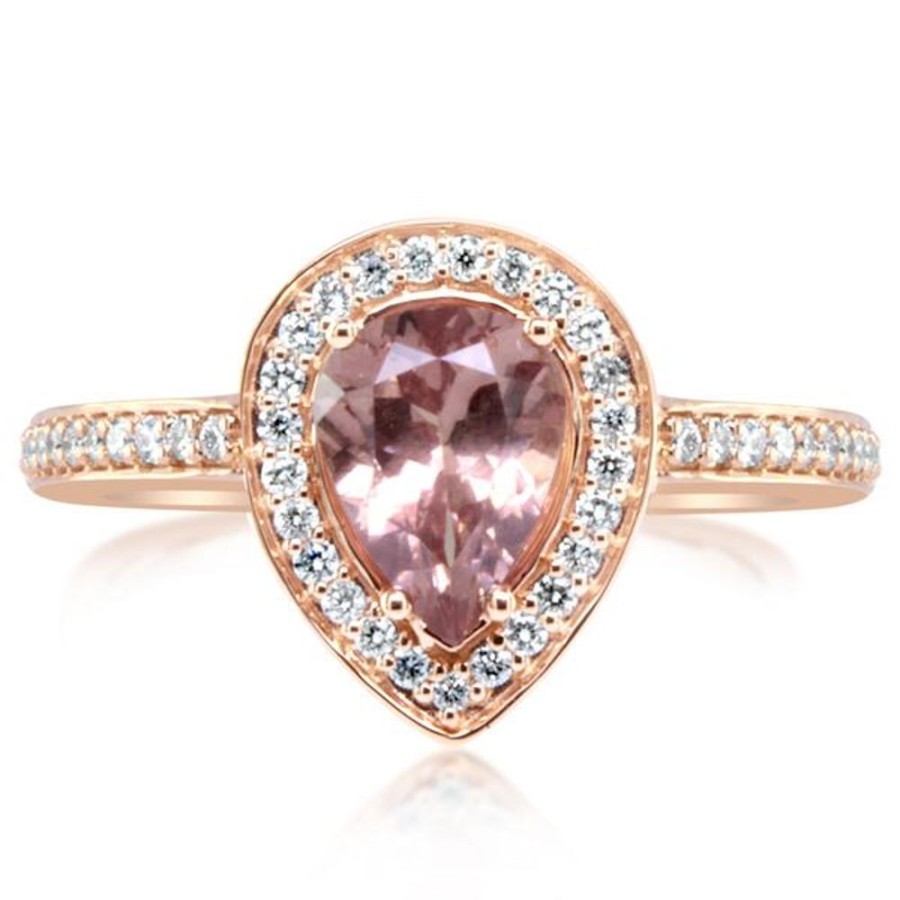 Colored Stone Jewelry Parle | Rose Gold Lotus Garnet Ring