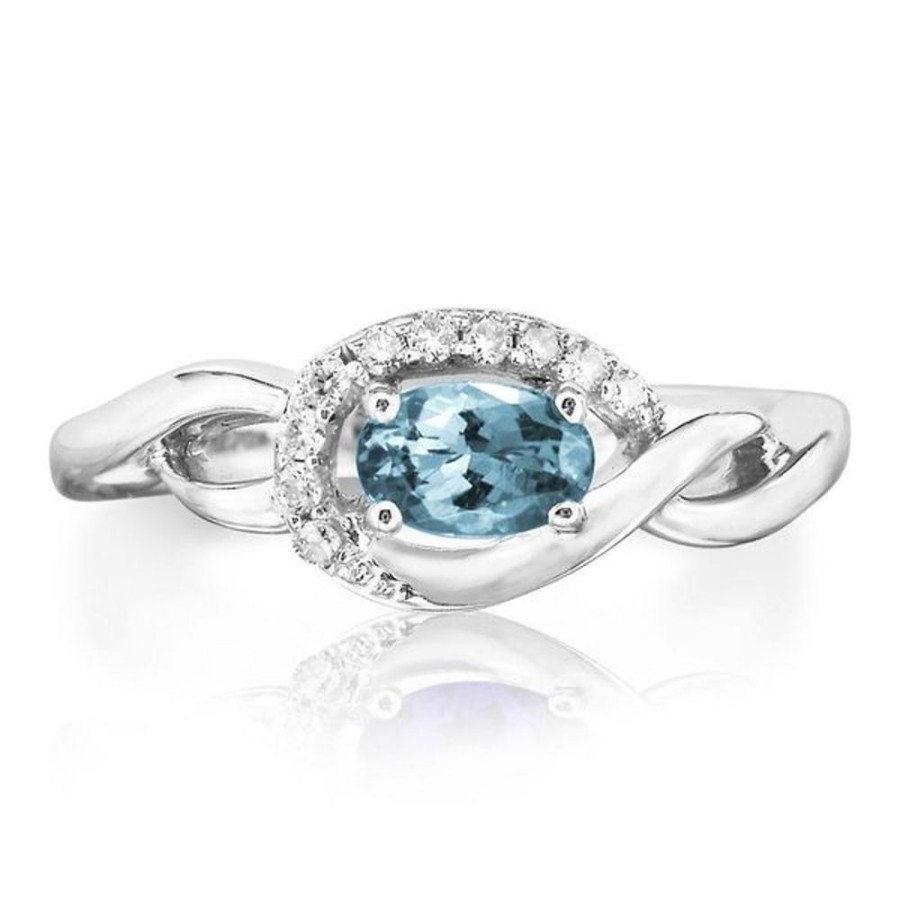 Colored Stone Jewelry Parle | White Gold Aquamarine Ring