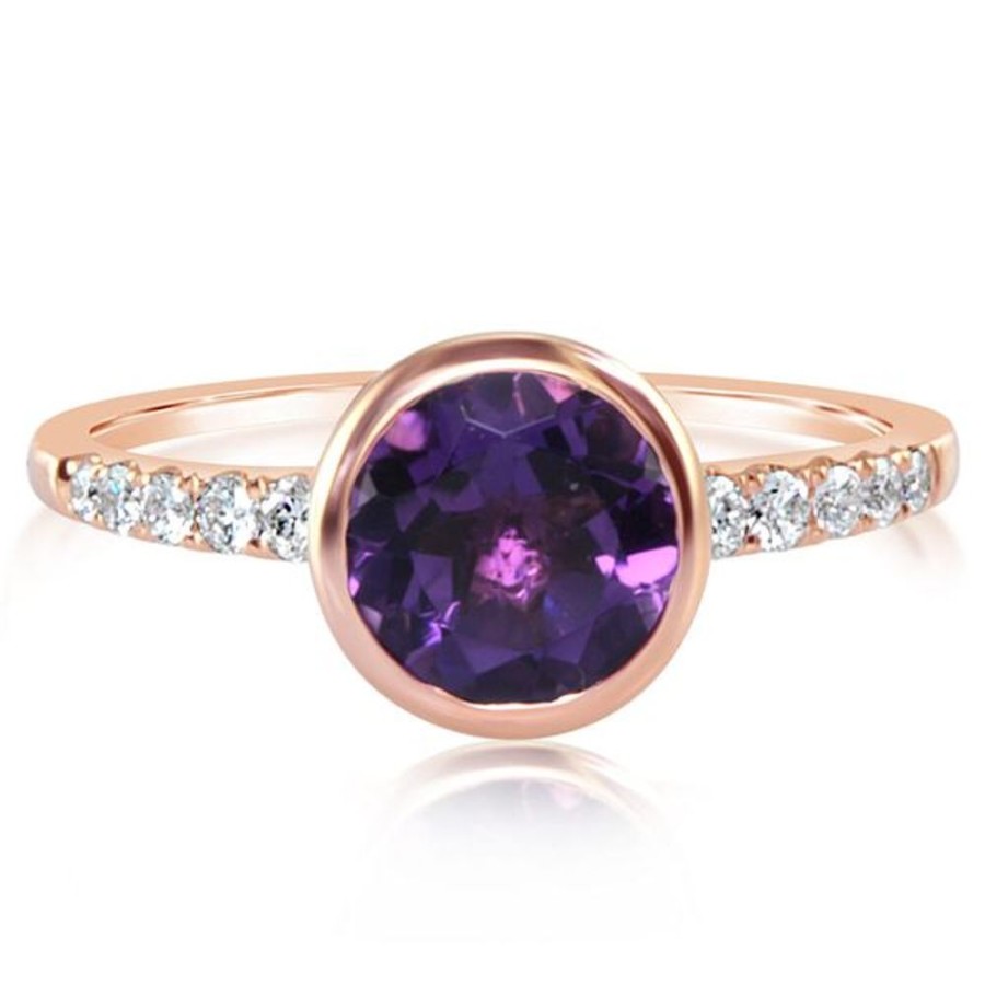 Colored Stone Jewelry Parle | Rose Gold Rhodolite Garnet Ring