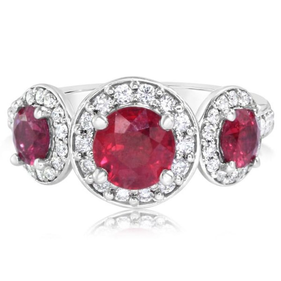 Colored Stone Jewelry Parle | White Gold Ruby Ring