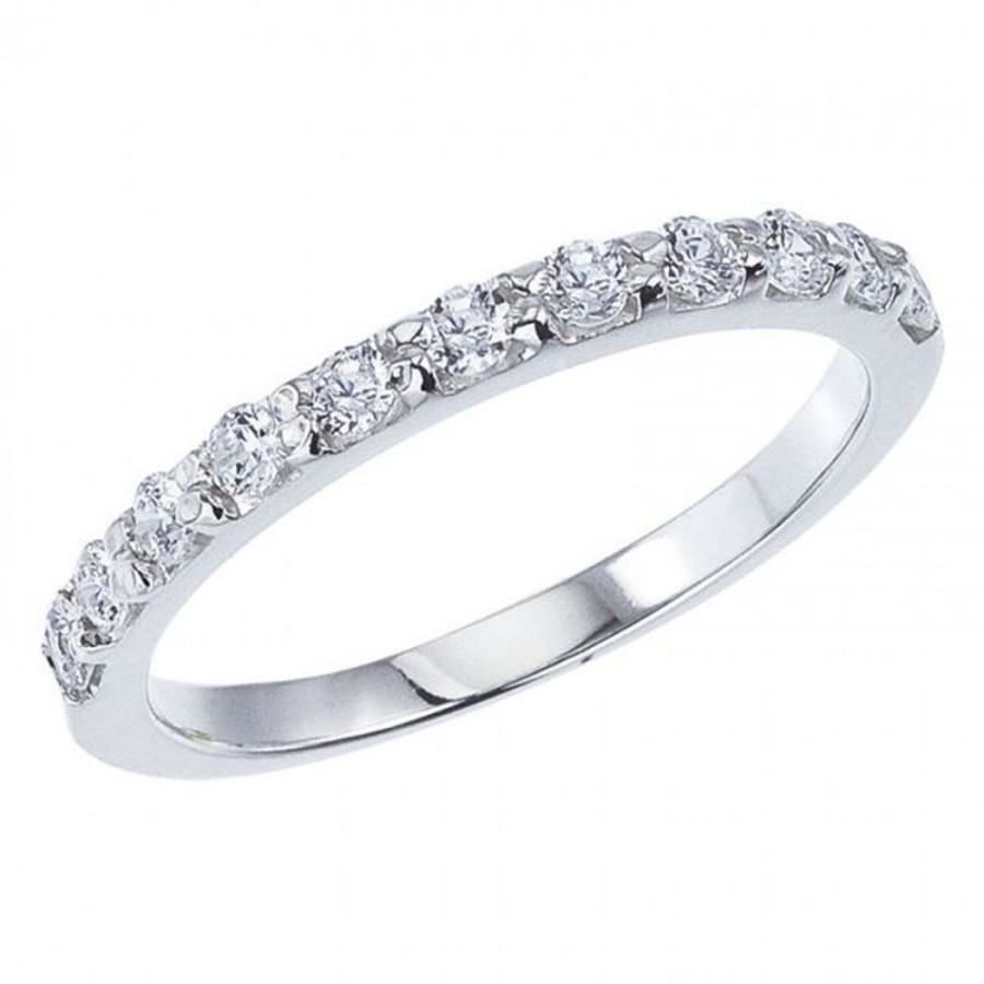 Colored Stone Jewelry Color Merchants | 14K White Gold 11 Stone .55 Ct Diamond Bridal Band