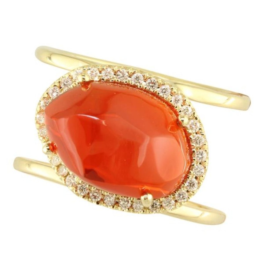 Colored Stone Jewelry Parle | Rose Gold Fire Opal Ring