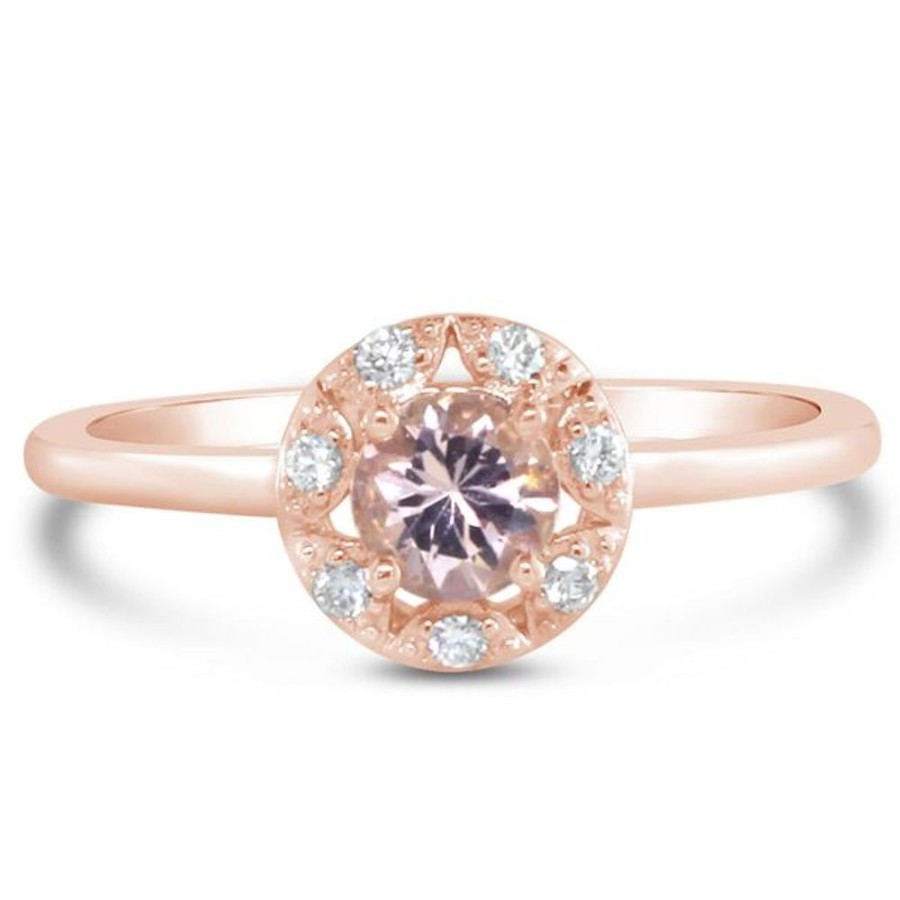 Colored Stone Jewelry Parle | Rose Gold Lotus Garnet Ring