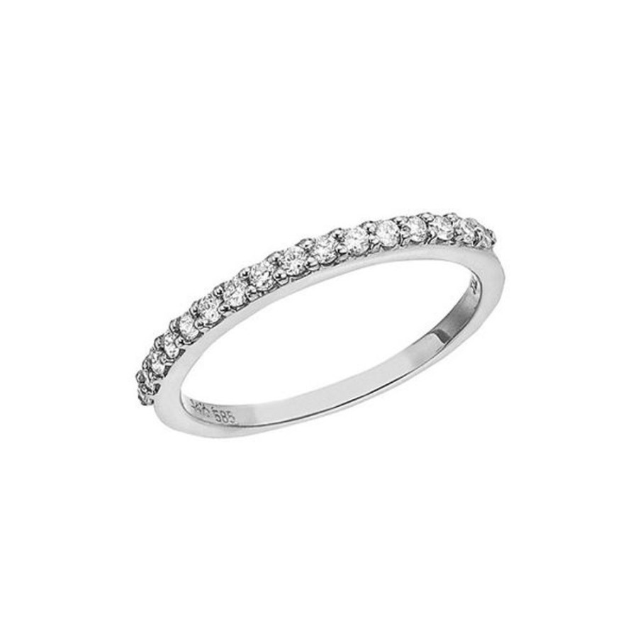 Colored Stone Jewelry Color Merchants | 14K White Gold Diamond Diamond Band Ring