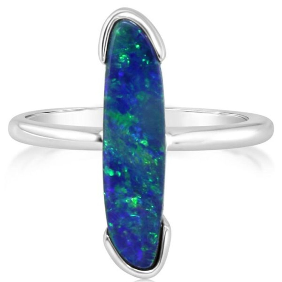 Colored Stone Jewelry Parle | White Gold Opal Doublet Ring