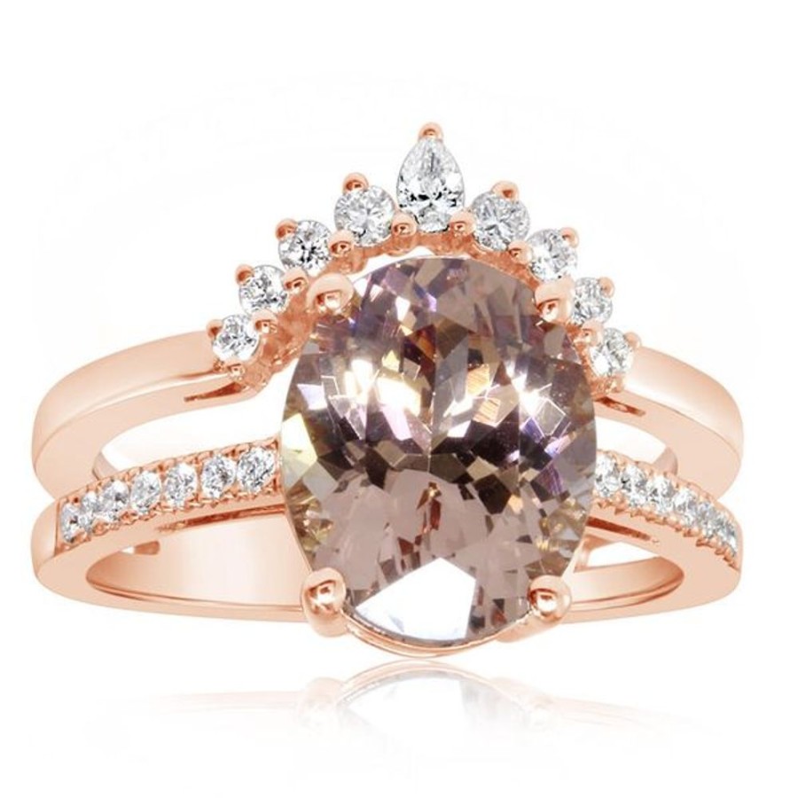 Colored Stone Jewelry Parle | Rose Gold Lotus Garnet Ring