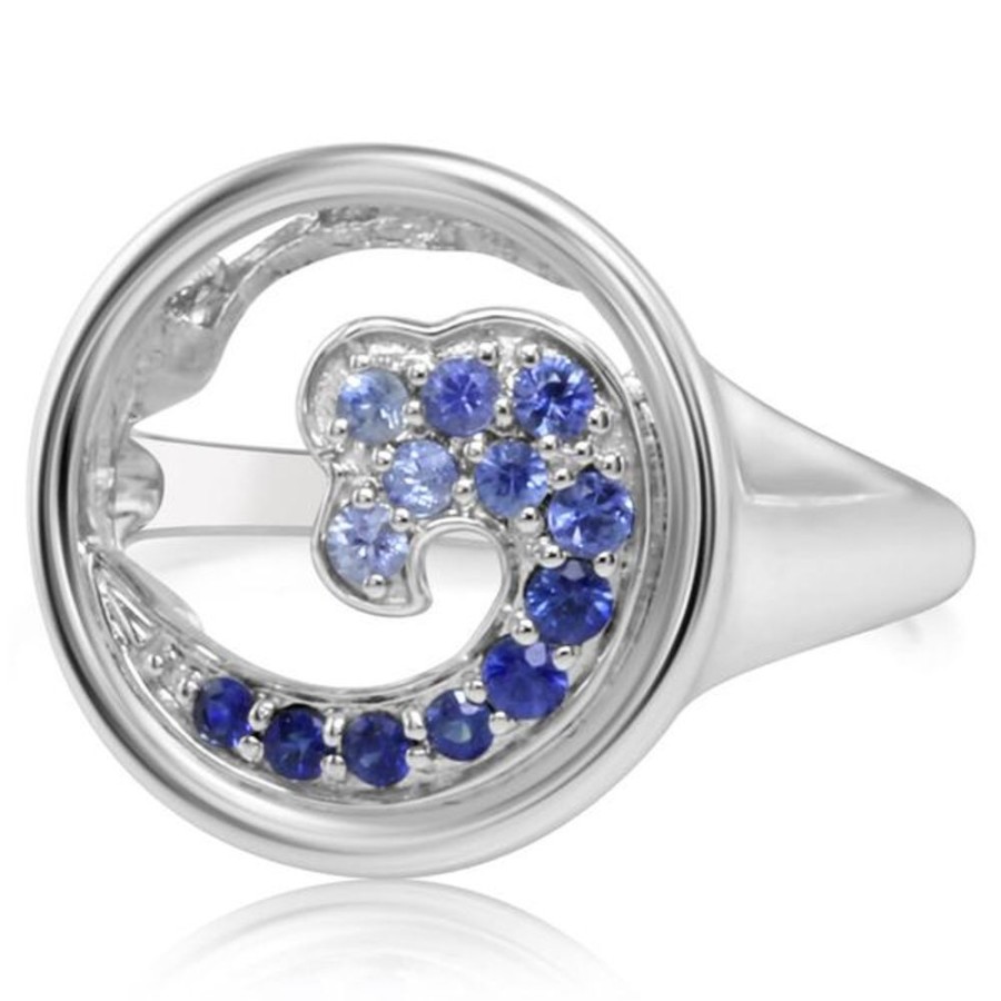 Colored Stone Jewelry Parle | White Gold Sapphire Ring