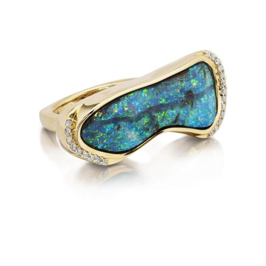 Colored Stone Jewelry Parle | Yellow Gold Boulder Opal Ring