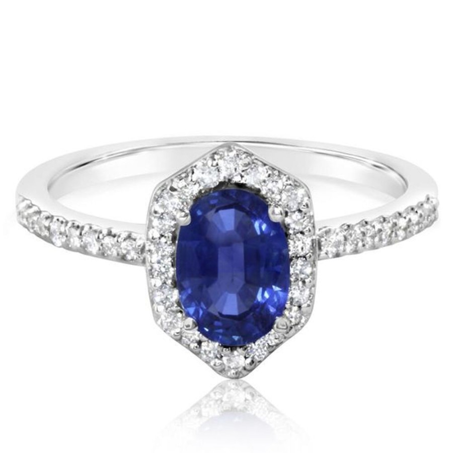 Colored Stone Jewelry Parle | White Gold Sapphire Ring