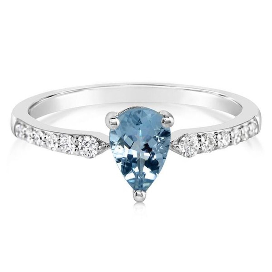 Colored Stone Jewelry Parle | White Gold Aquamarine Ring