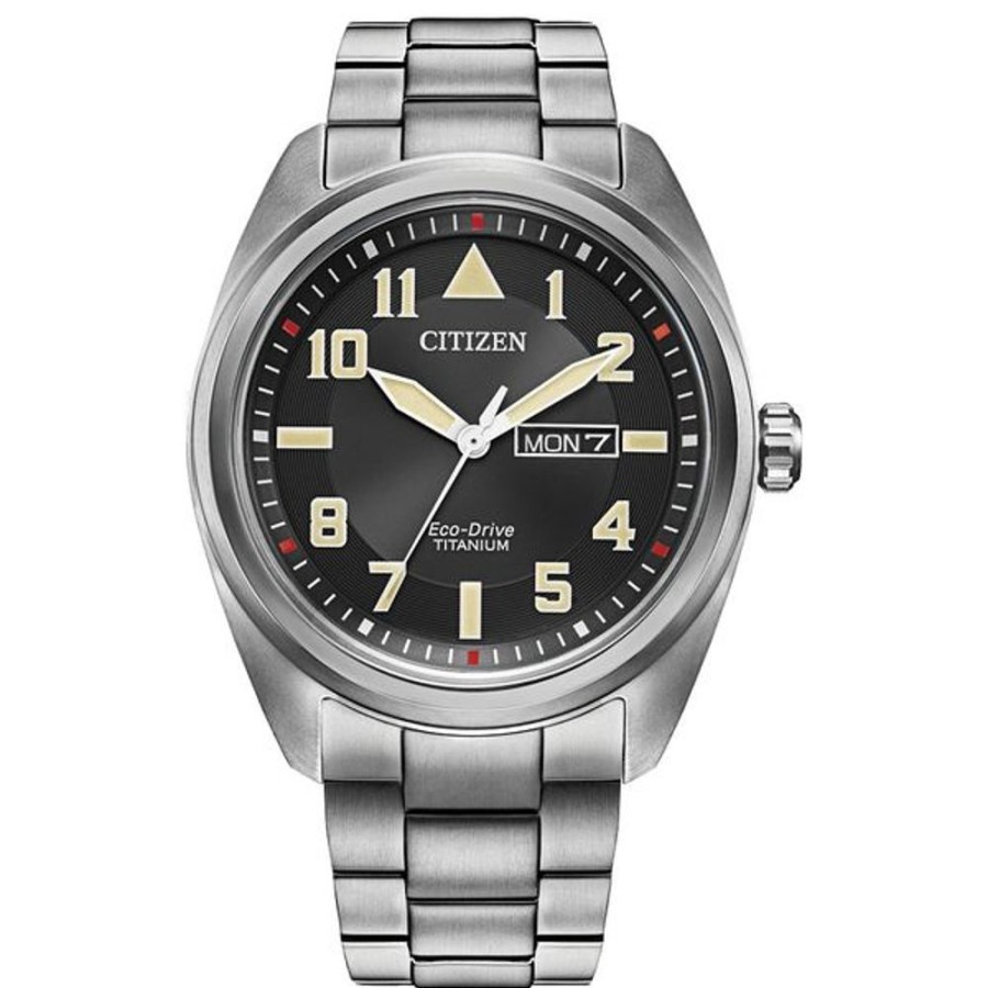 Watches Citizen | Citizen Eco-Drive Weekender Garrison Mens Super Titanium