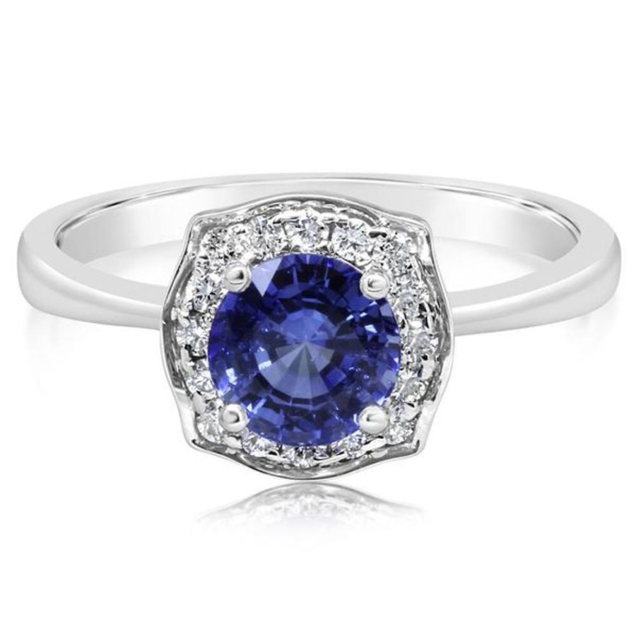 Colored Stone Jewelry Parle | White Gold Sapphire Ring