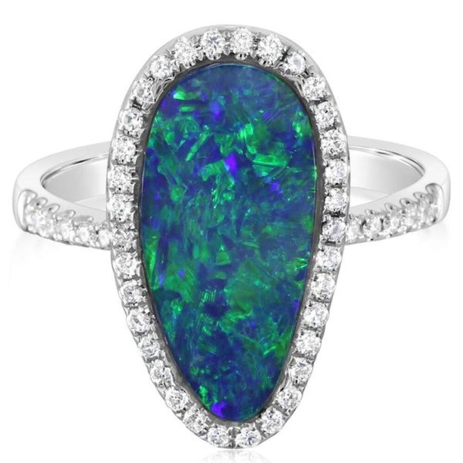 Colored Stone Jewelry Parle | White Gold Opal Doublet Ring