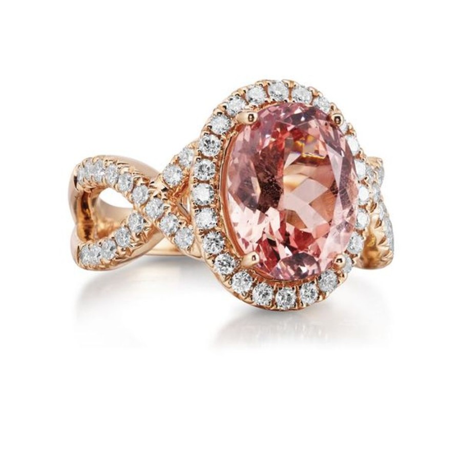 Colored Stone Jewelry Parle | Rose Gold Lotus Garnet Ring