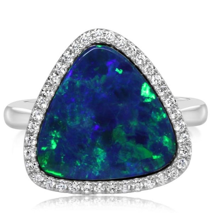 Colored Stone Jewelry Parle | White Gold Opal Doublet Ring