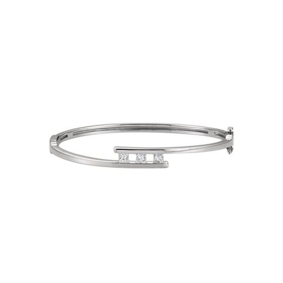 Diamond Jewelry Stuller | Three-Stone Hinged Bangle Bracelet