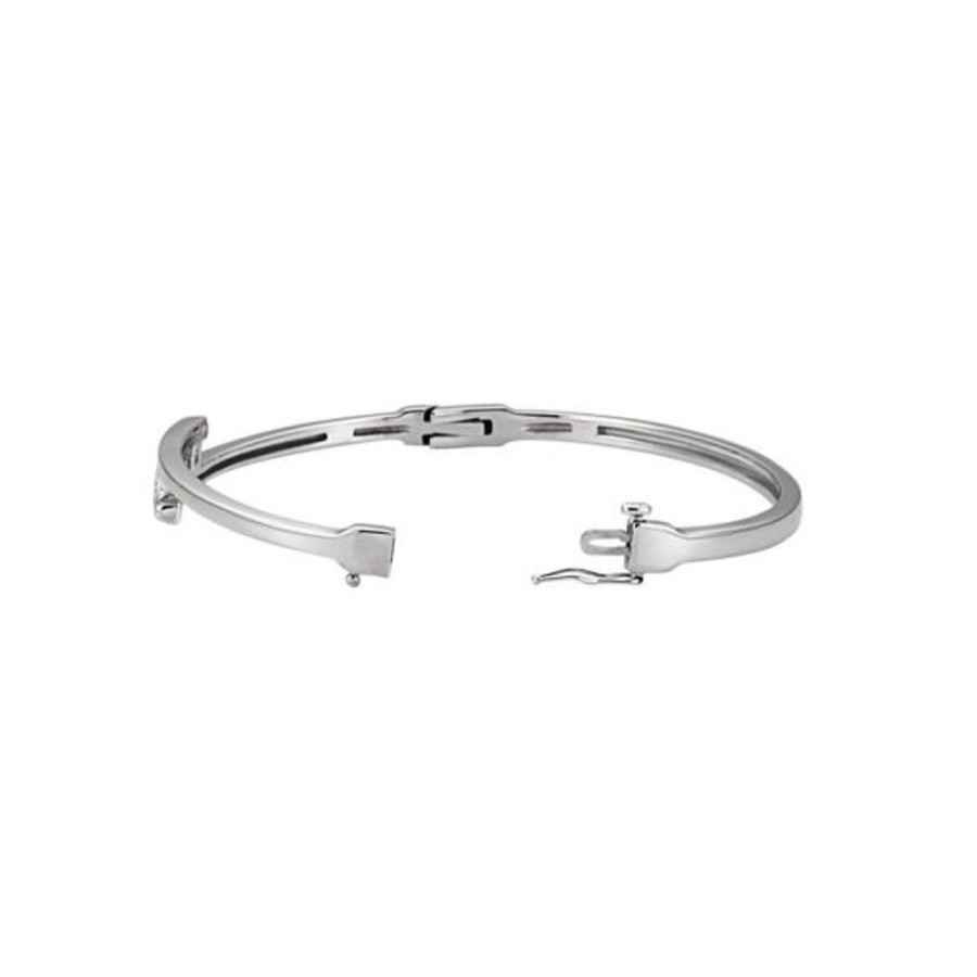 Diamond Jewelry Stuller | Three-Stone Hinged Bangle Bracelet