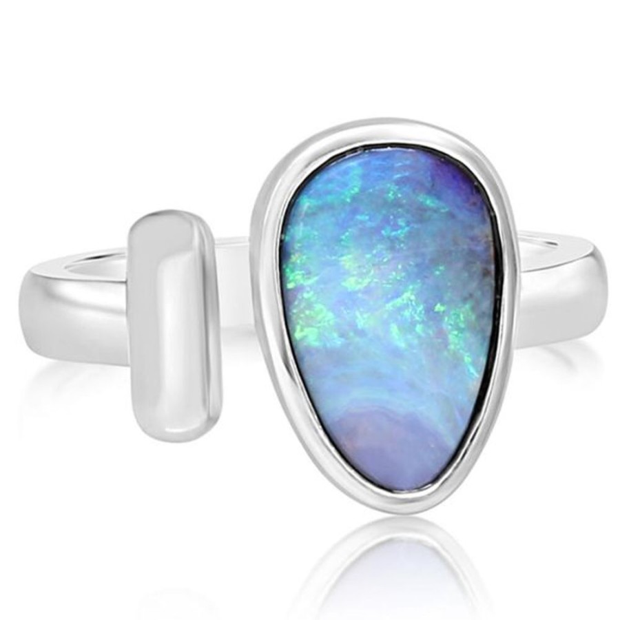 Colored Stone Jewelry Parle | Sterling Silver Boulder Opal Ring