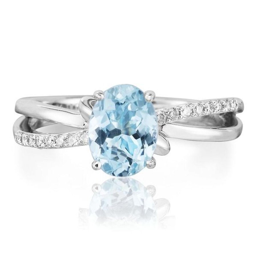 Colored Stone Jewelry Parle | White Gold Aquamarine Ring