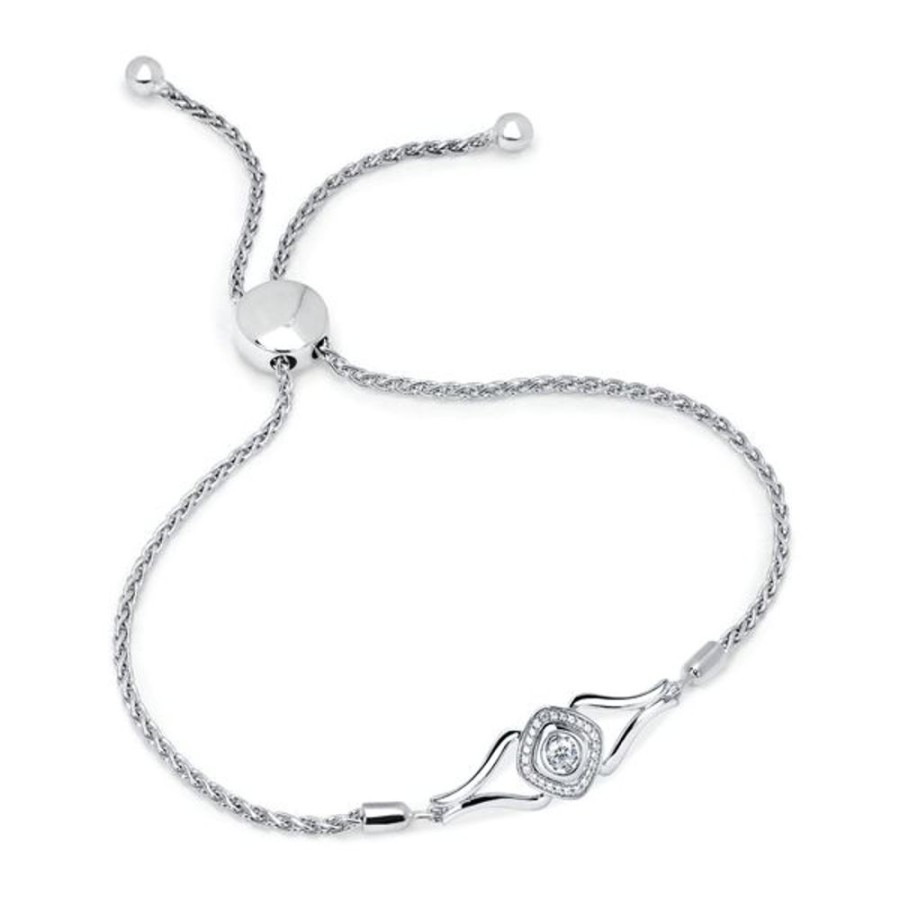 Diamond Jewelry Shimmering Diamonds | Sterling Silver Diamond Bracelet