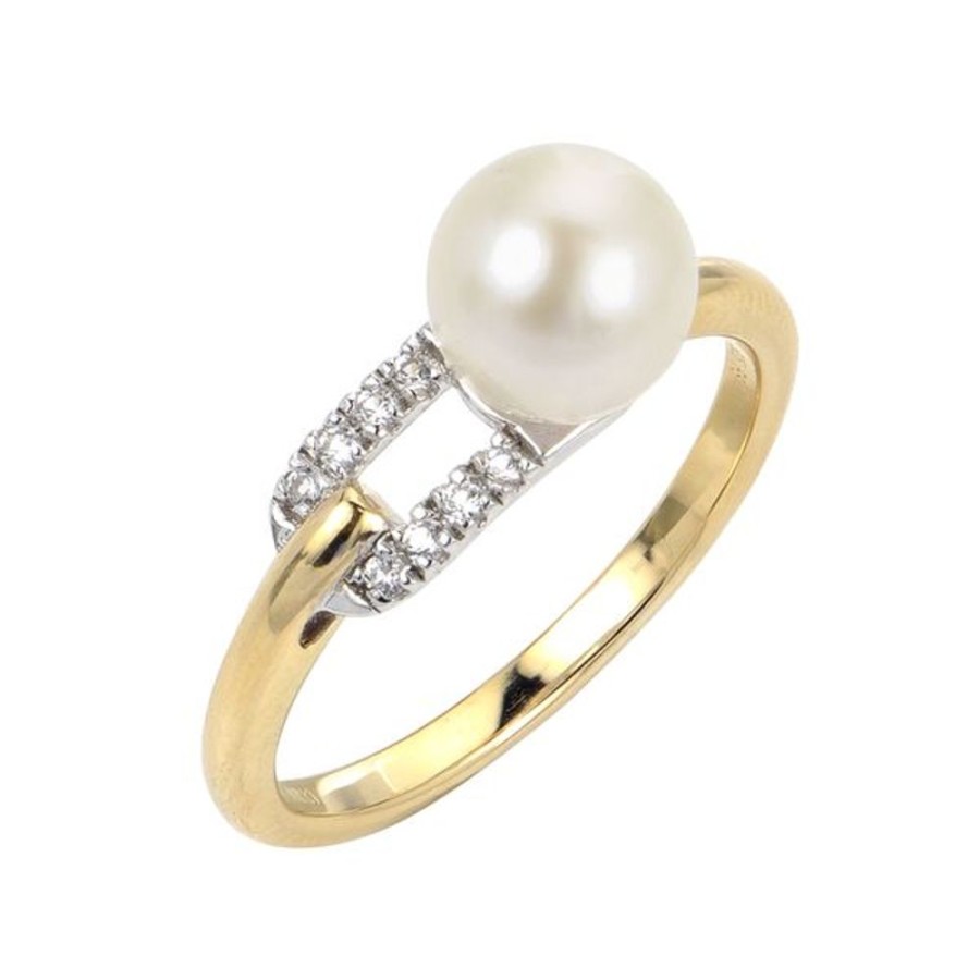 Pearl Jewelry Imperial Pearls | 14Kt Yellow/White Gold Akoya Pearl Ring