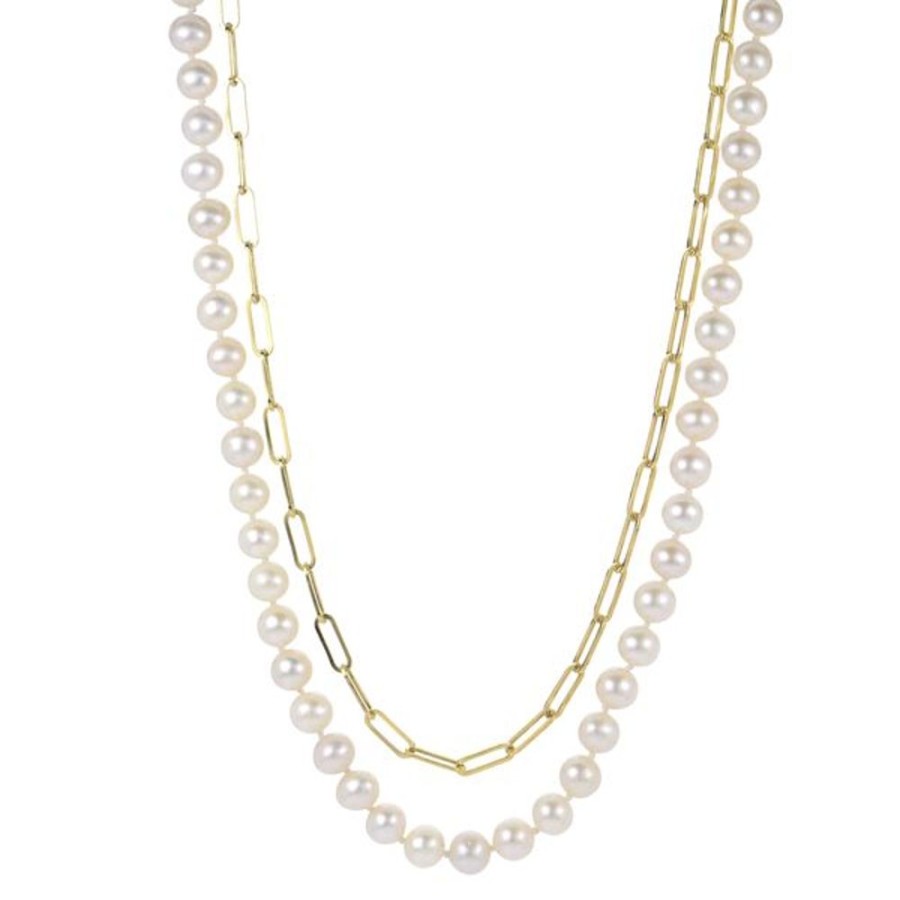 Pearl Jewelry Imperial Pearls | 14Kt Yellow Gold Freshwater Pearl Necklace