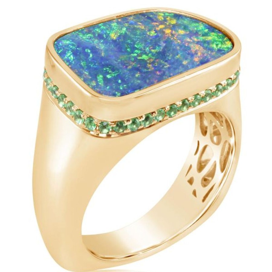 Colored Stone Jewelry Parle | Yellow Gold Opal Doublet Ring