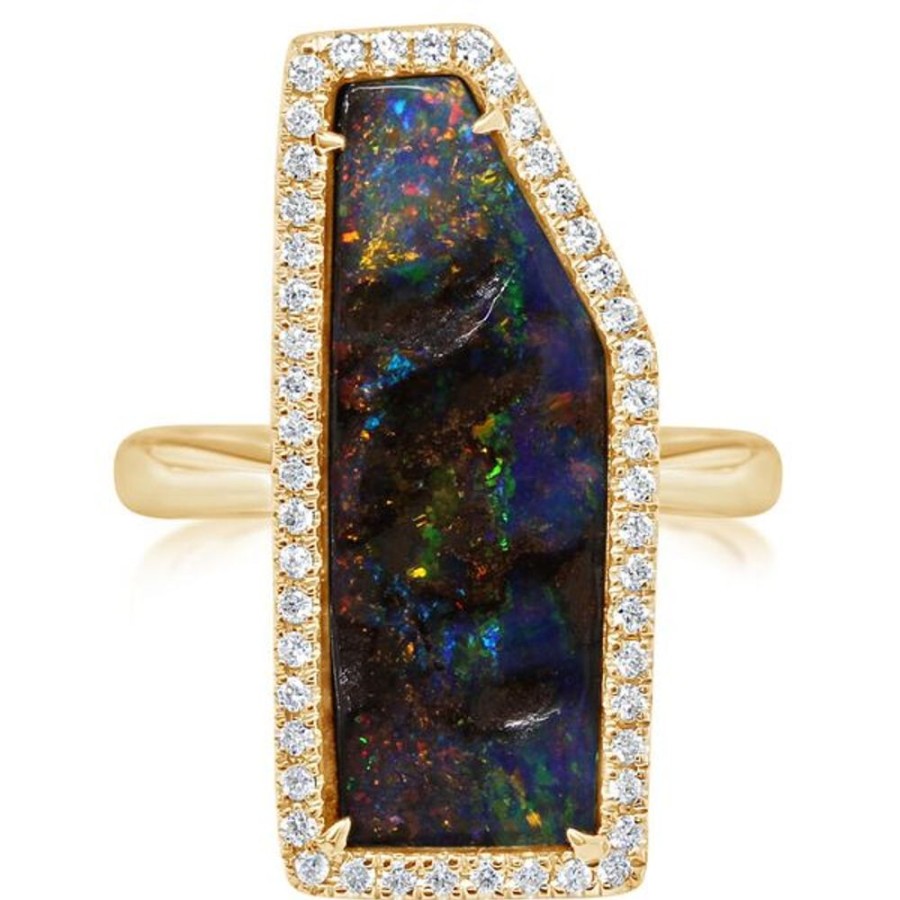 Colored Stone Jewelry Parle | Yellow Gold Boulder Opal Ring