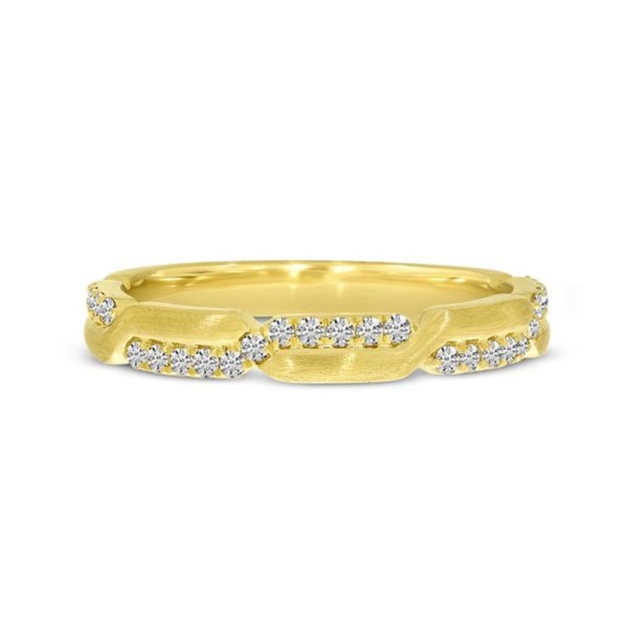 Colored Stone Jewelry Color Merchants | 14K Yellow Gold Diamond Alternating Gold Band Ring